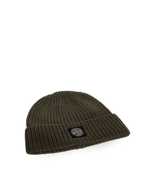 Cappello N100012 in lana a costine Verde STONE ISLAND | N100012S00B4V0054